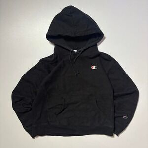 Black Champion Reverse Weave Pullover Hoodie – M